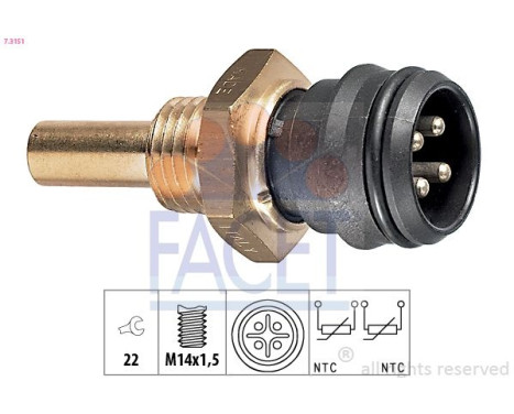 Sensor, coolant temperature Made in Italy - OE Equivalent 7.3151 Facet