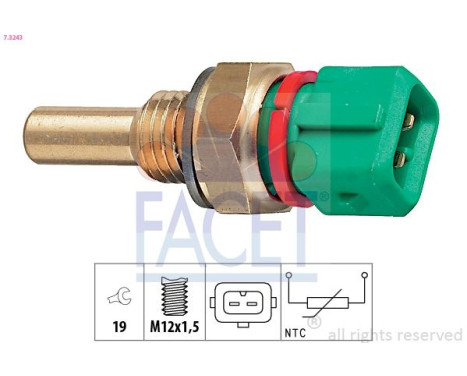 Sensor, coolant temperature Made in Italy - OE Equivalent 7.3243 Facet