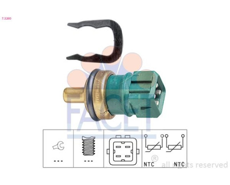 Sensor, coolant temperature Made in Italy - OE Equivalent 7.3260 Facet