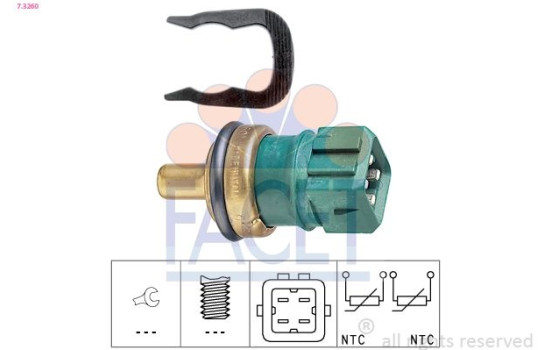 Sensor, coolant temperature Made in Italy - OE Equivalent 7.3260 Facet