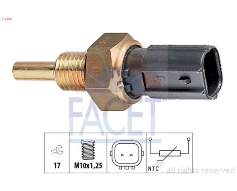 Sensor, coolant temperature Made in Italy - OE Equivalent 7.3299 Facet