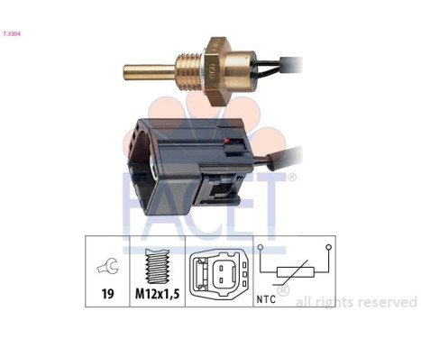 Sensor, coolant temperature Made in Italy - OE Equivalent 7.3304 Facet
