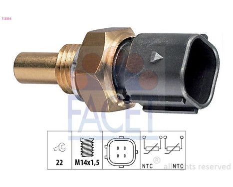 Sensor, coolant temperature Made in Italy - OE Equivalent 7.3316 Facet