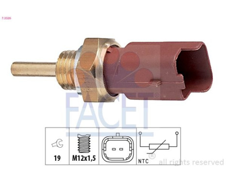 Sensor, coolant temperature Made in Italy - OE Equivalent 7.3326 Facet