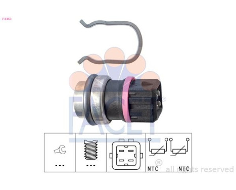 Sensor, coolant temperature Made in Italy - OE Equivalent 7.3353 Facet