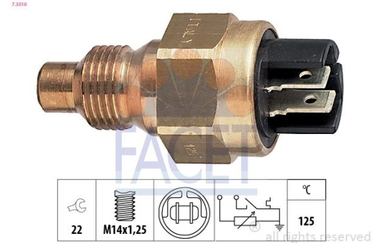 Sensor, coolant temperature Made in Italy - OE Equivalent 7.3510 Facet