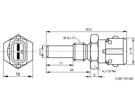 Sensor, coolant temperature TF-W Bosch, Image 8