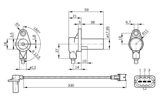 Sensor, crankshaft pulse DG-6-K Bosch, Image 7