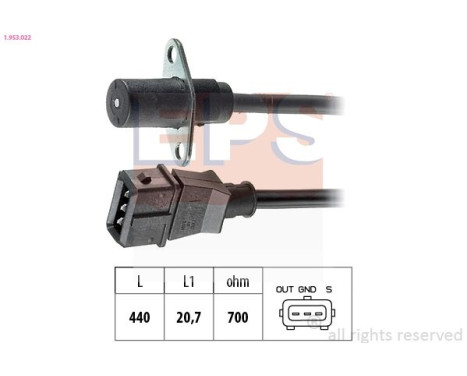 Sensor, crankshaft pulse Made in Italy - OE Equivalent 1.953.022 EPS Facet