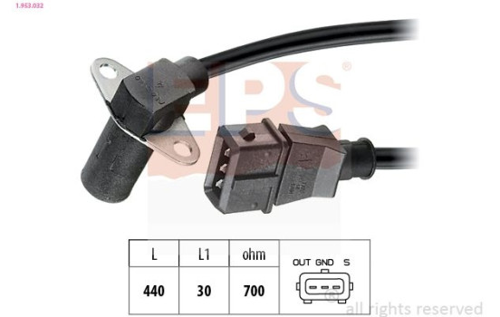Sensor, crankshaft pulse Made in Italy - OE Equivalent 1.953.032 EPS Facet