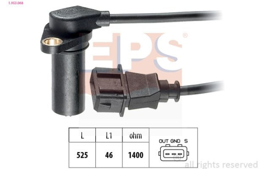 Sensor, crankshaft pulse Made in Italy - OE Equivalent 1.953.068 EPS Facet