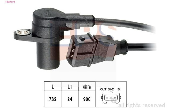 Sensor, crankshaft pulse Made in Italy - OE Equivalent 1.953.074 EPS Facet