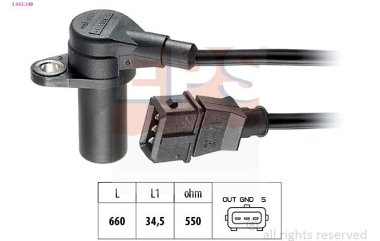 Sensor, crankshaft pulse Made in Italy - OE Equivalent 1.953.149 EPS Facet