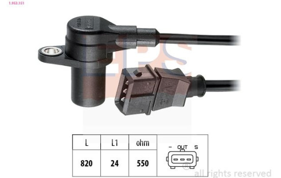 Sensor, crankshaft pulse Made in Italy - OE Equivalent 1.953.151 EPS Facet