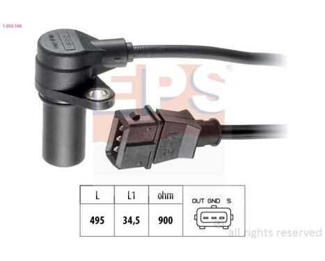 Sensor, crankshaft pulse Made in Italy - OE Equivalent 1.953.160 EPS Facet