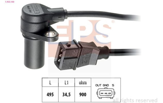 Sensor, crankshaft pulse Made in Italy - OE Equivalent 1.953.160 EPS Facet
