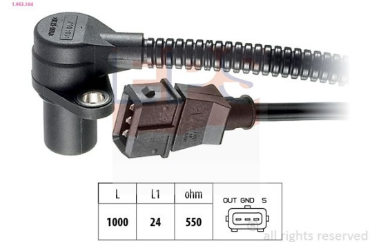 Sensor, crankshaft pulse Made in Italy - OE Equivalent 1.953.164 EPS Facet