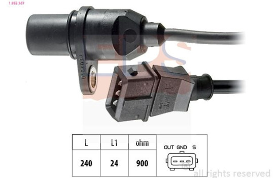 Sensor, crankshaft pulse Made in Italy - OE Equivalent 1.953.187 EPS Facet