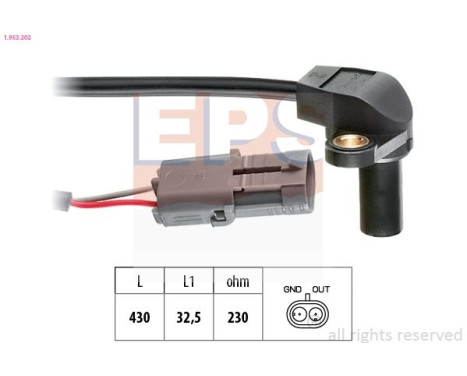 Sensor, crankshaft pulse Made in Italy - OE Equivalent 1.953.202 EPS Facet