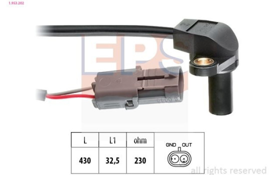 Sensor, crankshaft pulse Made in Italy - OE Equivalent 1.953.202 EPS Facet