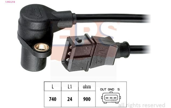 Sensor, crankshaft pulse Made in Italy - OE Equivalent 1.953.214 EPS Facet