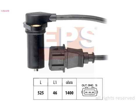 Sensor, crankshaft pulse Made in Italy - OE Equivalent 1.953.219 EPS Facet
