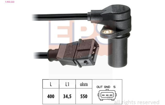Sensor, crankshaft pulse Made in Italy - OE Equivalent 1.953.222 EPS Facet