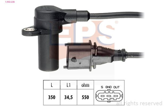 Sensor, crankshaft pulse Made in Italy - OE Equivalent 1.953.236 EPS Facet