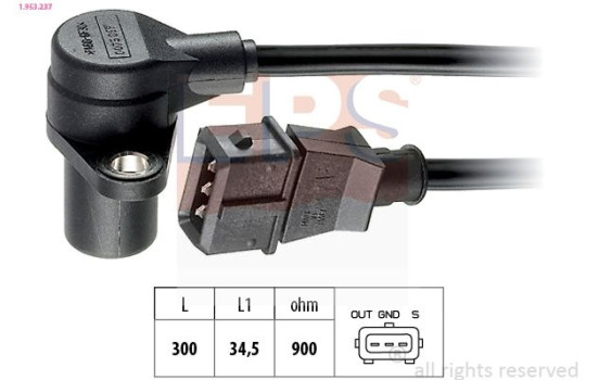 Sensor, crankshaft pulse Made in Italy - OE Equivalent 1.953.237 EPS Facet