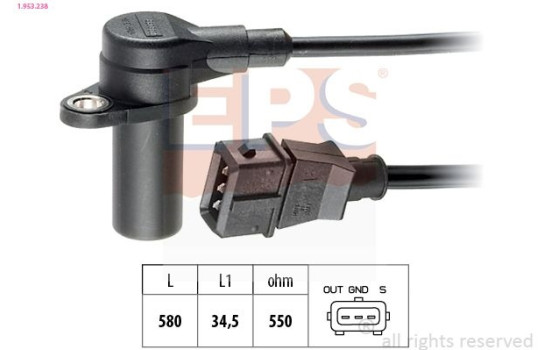 Sensor, crankshaft pulse Made in Italy - OE Equivalent 1.953.238 EPS Facet