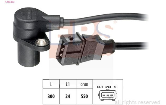 Sensor, crankshaft pulse Made in Italy - OE Equivalent 1.953.272 EPS Facet