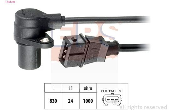 Sensor, crankshaft pulse Made in Italy - OE Equivalent 1.953.296 EPS Facet