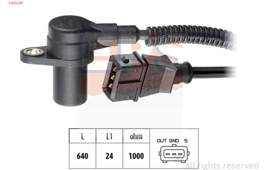 Sensor, crankshaft pulse Made in Italy - OE Equivalent 1.953.301 EPS Facet