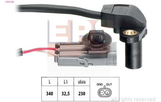 Sensor, crankshaft pulse Made in Italy - OE Equivalent 1.953.328 EPS Facet
