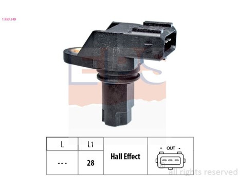 Sensor, crankshaft pulse Made in Italy - OE Equivalent 1.953.349 EPS Facet