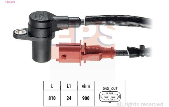 Sensor, crankshaft pulse Made in Italy - OE Equivalent 1.953.384 EPS Facet