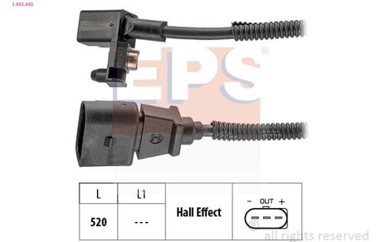 Sensor, crankshaft pulse Made in Italy - OE Equivalent 1.953.443 EPS Facet