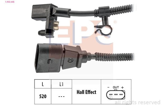 Sensor, crankshaft pulse Made in Italy - OE Equivalent 1.953.445 EPS Facet