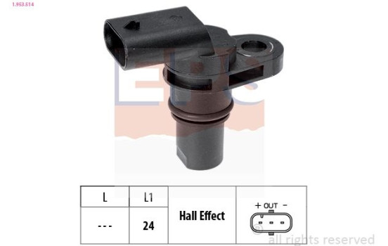 Sensor, crankshaft pulse Made in Italy - OE Equivalent 1.953.514 EPS Facet