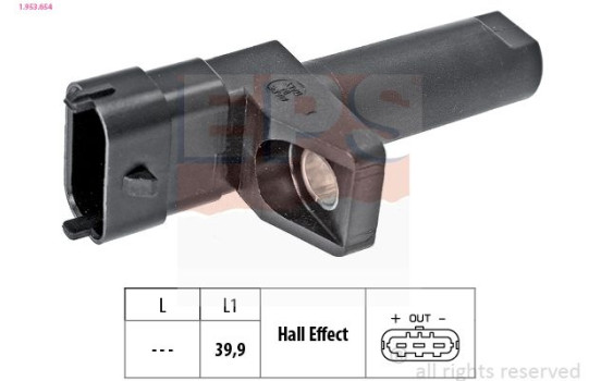 Sensor, crankshaft pulse Made in Italy - OE Equivalent 1.953.654 EPS Facet