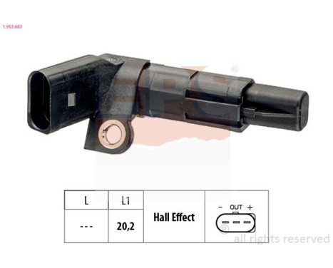 Sensor, crankshaft pulse Made in Italy - OE Equivalent 1.953.683 EPS Facet