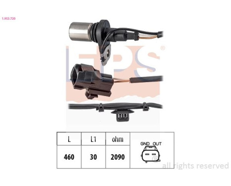 Sensor, crankshaft pulse Made in Italy - OE Equivalent 1.953.720 EPS Facet