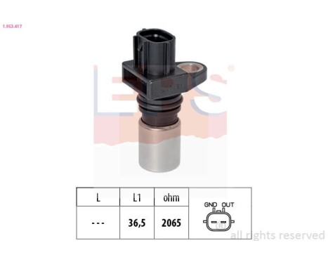 Sensor, crankshaft pulse Made in Italy - OE Equivalent 1953417 EPS Facet