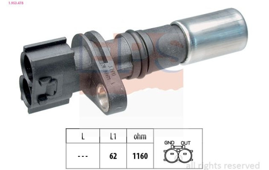 Sensor, crankshaft pulse Made in Italy - OE Equivalent 1953478 EPS Facet