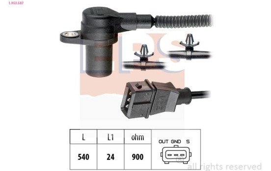 Sensor, crankshaft pulse Made in Italy - OE Equivalent 1953587 EPS Facet