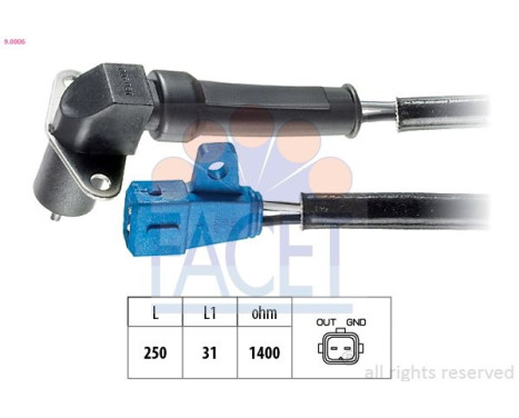 Sensor, crankshaft pulse Made in Italy - OE Equivalent 9.0006 Facet