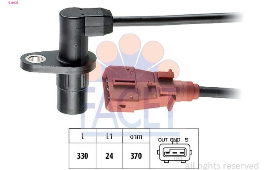 Sensor, crankshaft pulse Made in Italy - OE Equivalent 9.0021 Facet