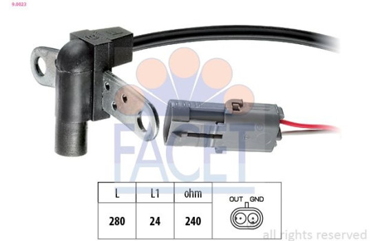 Sensor, crankshaft pulse Made in Italy - OE Equivalent 9.0023 Facet