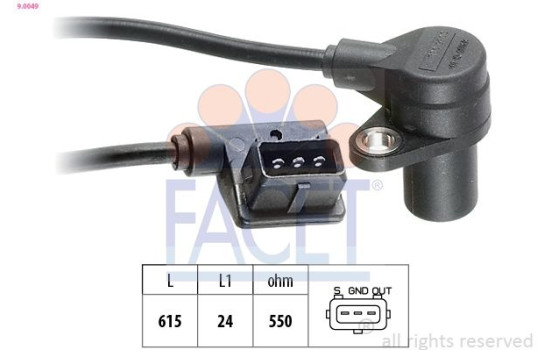 Sensor, crankshaft pulse Made in Italy - OE Equivalent 9.0049 Facet