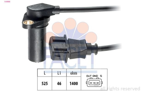 Sensor, crankshaft pulse Made in Italy - OE Equivalent 9.0068 Facet